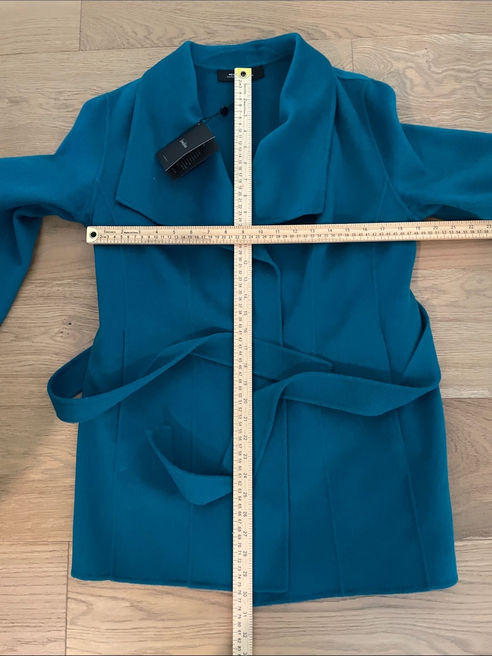 Neiman Marcus Cashmere Collection Teal Size Large Cashmere Jacket, NWT - Picture 13 of 14